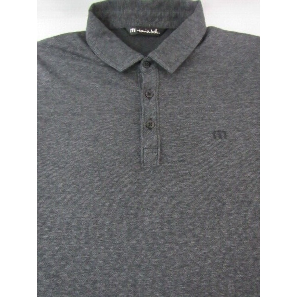 Travis Mathew Gray Monogram Polo Style Golf Shirt Size L